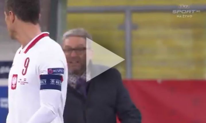 Brzęczek coś krzyczy, a Lewandowski... :D [VIDEO]